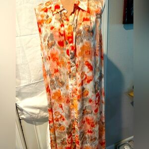 Two by Vince Camuto Orange and Gray Sleeveless Dress